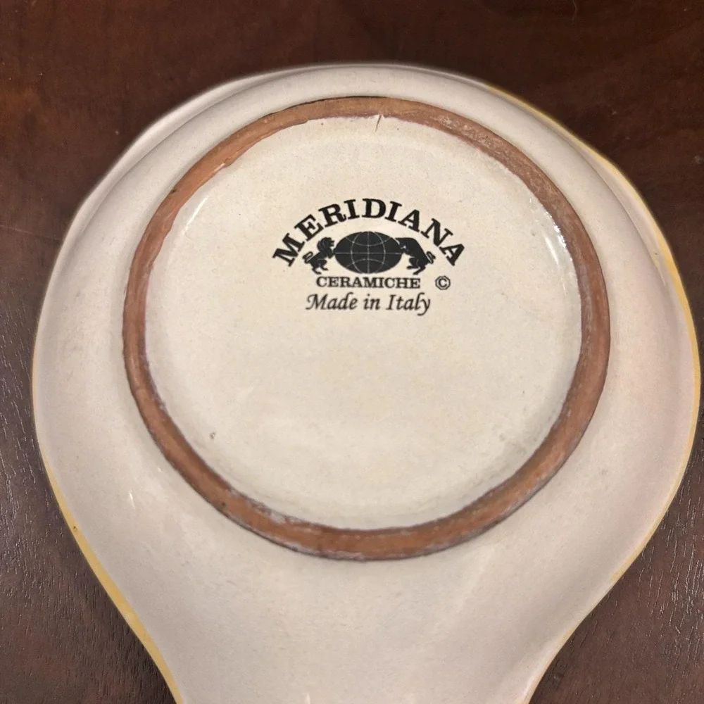 Vintage Meridiana Ceramiche Italy Hand Painted Ceramic Spoon Rest 10.5